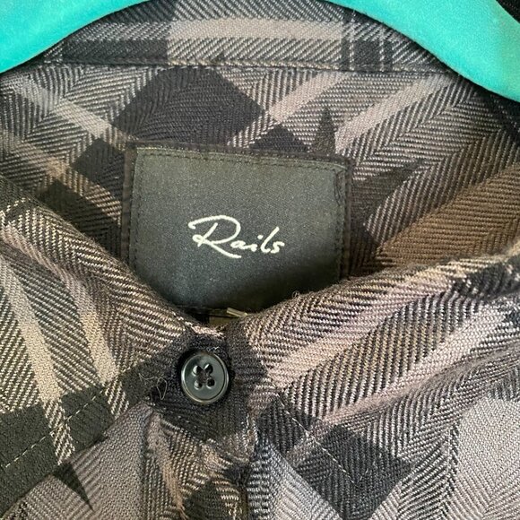Rails Hunter Shirt Ash Twilight Stars sz M - Picture 6 of 11
